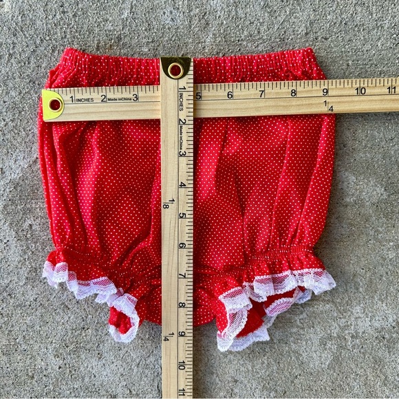 Red Lace Trim Kids Matching Set - Picture 9 of 10